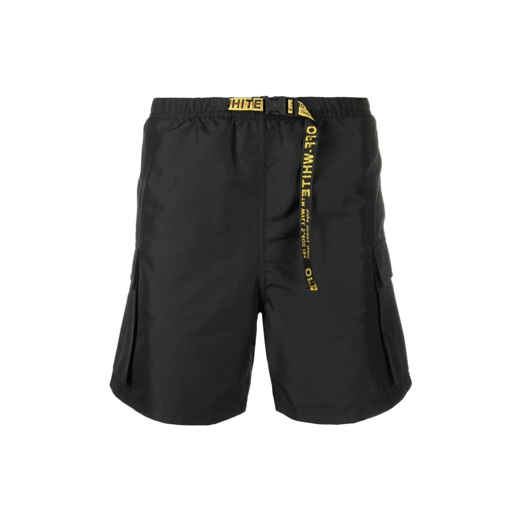 

Off-White Классические индустриальные карго шорты для плавания Черный/Желтый Мужские шорты OMFD001C99FAB0011018 XS