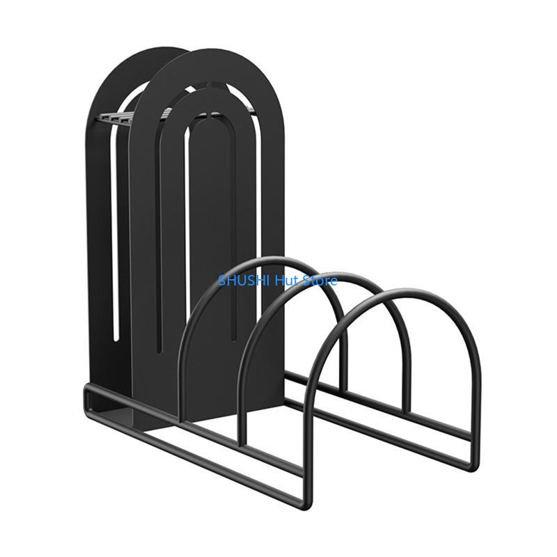 

Stainless Steel Pot Lid Cutting Board Holder Metal Freestanding Stand D57B чёрный