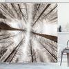 Forest Moon Shower Curtain for Bathroom Dark Black Nature Gothic Tree Scenery Foggy Woodland Bath Curtain Bathroom Decor,Hooks