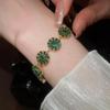 18k Gold Plated Retro Zircon Floral Bracelet – Elegant, Fashionable Hand Jewelry for Women