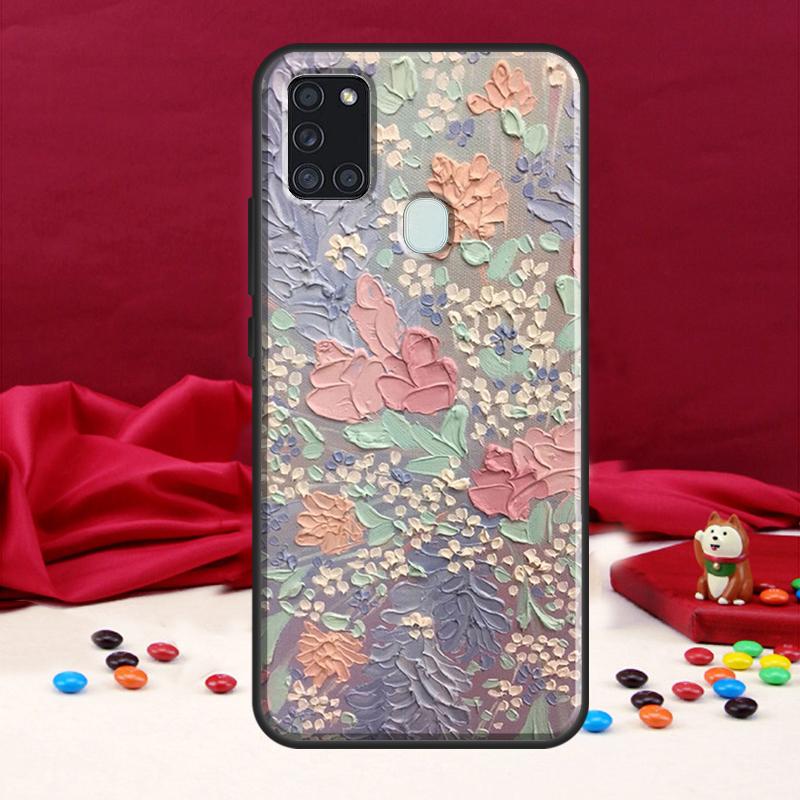 Oil Painting Boho Flower Art Case For Samsung Galaxy A34 A54 A14 A12 A52 A22 A32 A42 A72 A13 A33 A53 A50 A51 A71 Coque