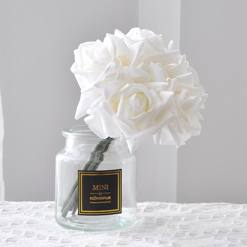 Home Decoration Artificial Flower Lifelike Latex Rose Bouquets Real Touch Curled Rose Artificial Flower Table Decor