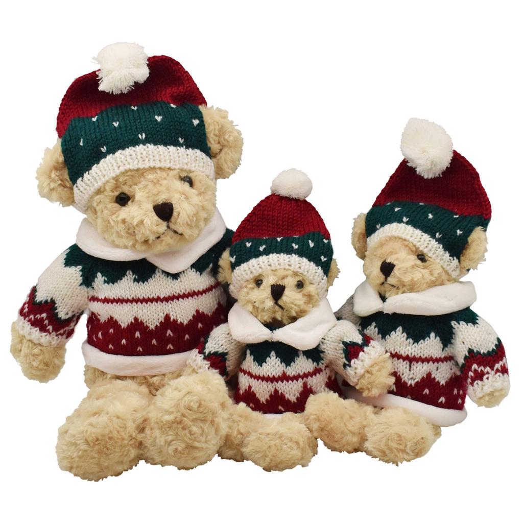 Santa's Factory Christmas Collection Christmas Sweater Bear Plush Toy, Nordic Style, Size L, S037304