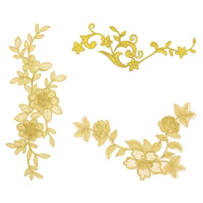 Tick Cat Uzun Geometrik Kumaş Etiket Çiçek Çok Renkli Dönem Kostümü Sahne Kıyafetleri Aksesuarları Altın ve Gümüş İpek Nakış Çiçek Yama