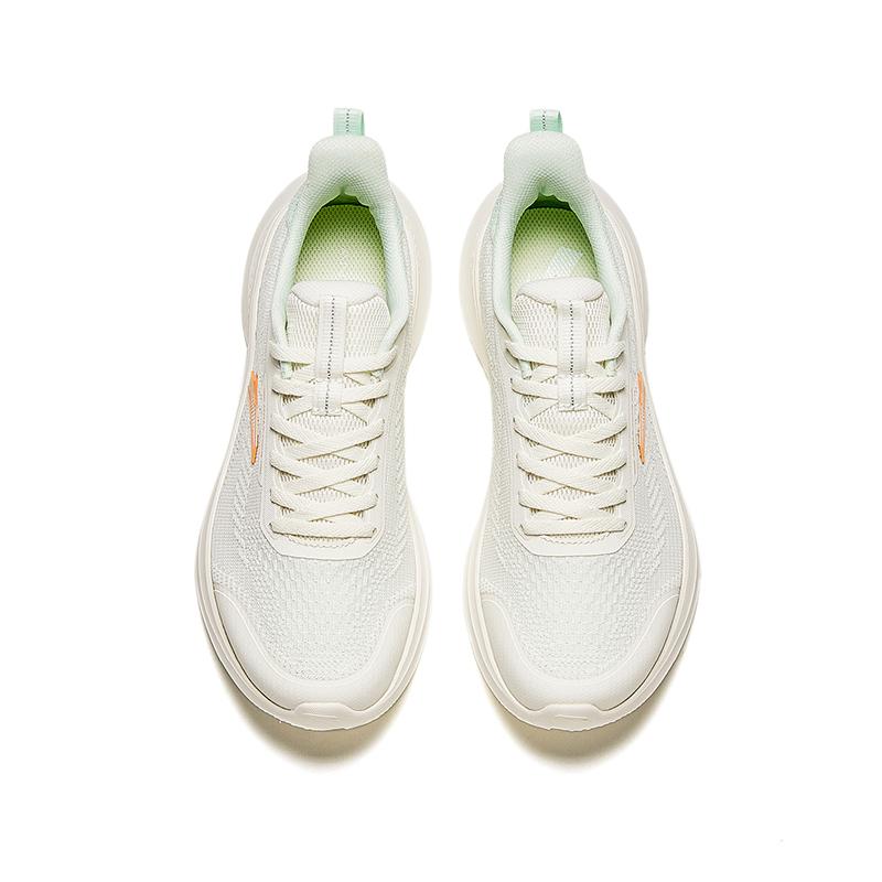ANTA Women Qingyi Casual Cushioned Running Shoes Off White Orange Green 922415521-1