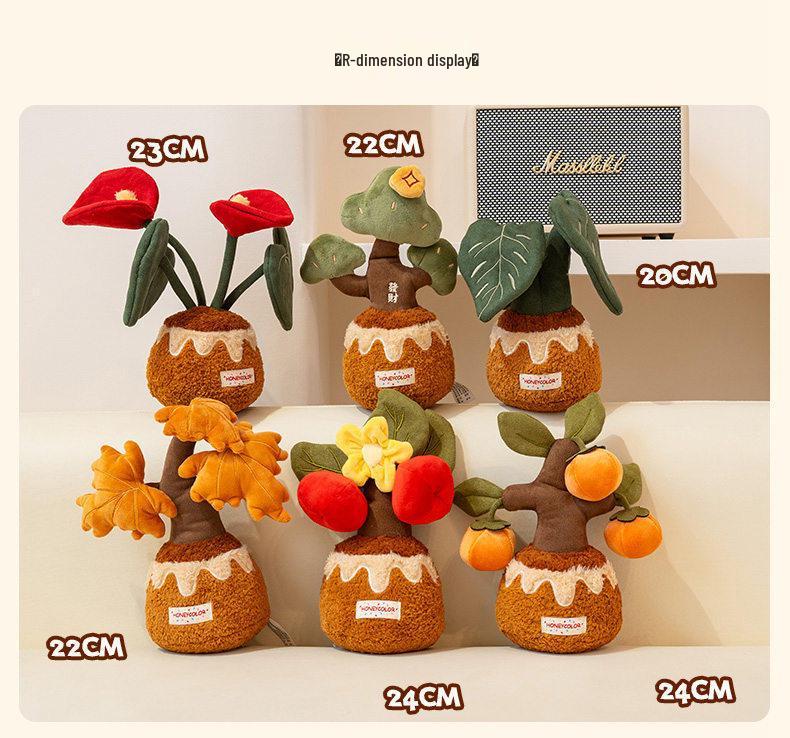 Money Tree Plush Doll - Creative Persimmon Ruyi Home Decoration Gift for Women