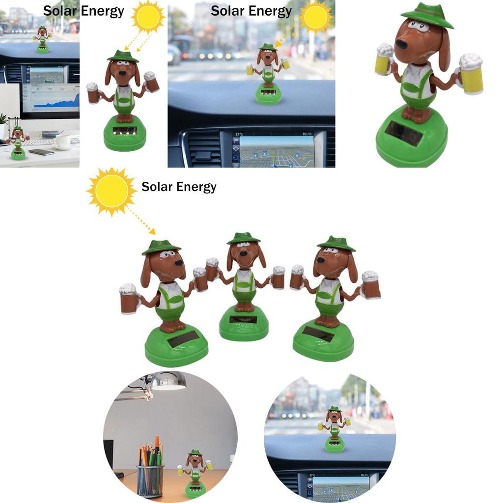 Lustiges solarbetriebenes Bierhund Schaukel-Tanz-Spielzeugauto Dekoration Einzigartiges Geschenk für Kinder