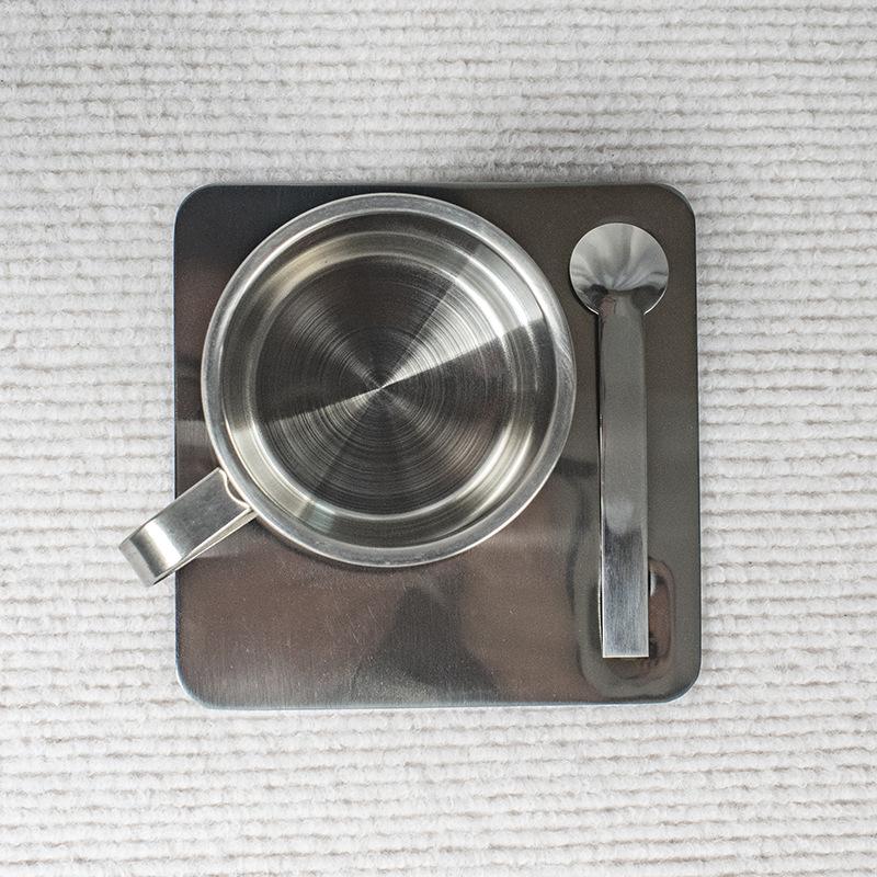 Minimalist Nordic Mug 3pcs Set Stainless Steel Coffee Mug Heat Resistant Milk Cup with Saur Spoon Plamat Tableware Set