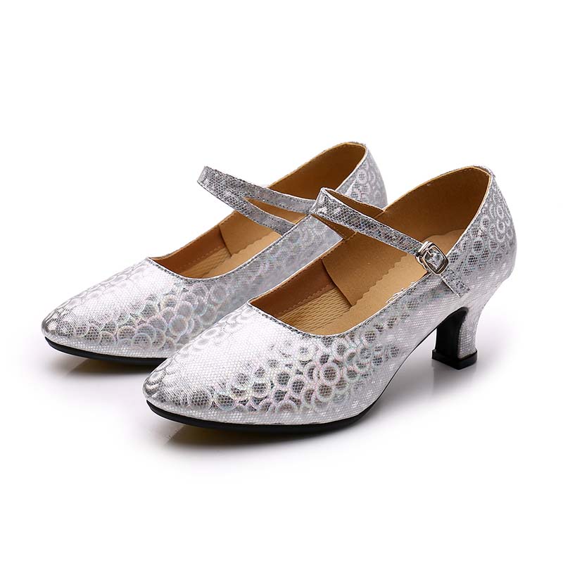 Flickor Ballroom Latin Tango Modern Dans Skor Closed Toe Sandaler Indoor Dans Skor Damskor