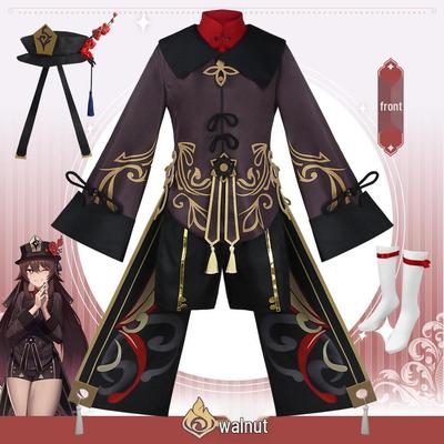 Costum Cosplay Hu Tao Genshin Impact - Set Complet Ținută de Halloween pentru Spectacol în Stoc