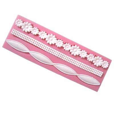 Nova chegada molde de silicone bolo 1 peça 100% foodgrade 3d daise flor renda em formato de corrente de silicone
