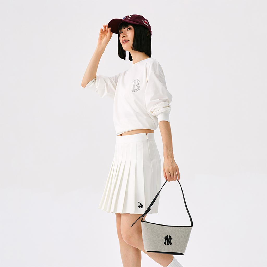 New MLB New York Yankees Cotton Shoulder Bag Women's Black 3ABQBC15N-50BKS