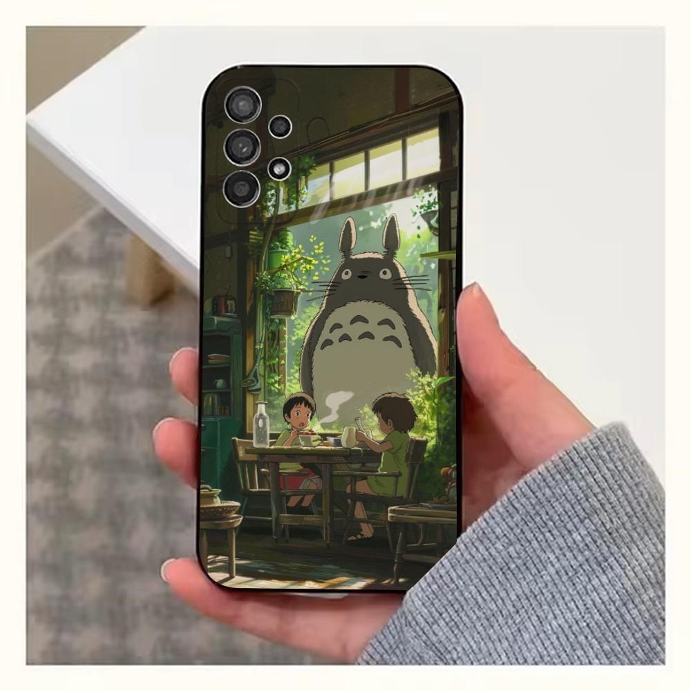 Cartoon T-Totoro-ES Phone Case For Samsung S25,S24,S23,S22,S20,S21,S10,Ultra,Plus,Lite,FE,Soft Silicone Black Cover