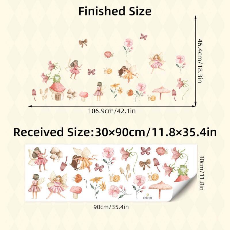Colourful Fairy Wall Stickers Girl Room Playroom Beautiful Fairy Wall Decals Bedrom Home Decor