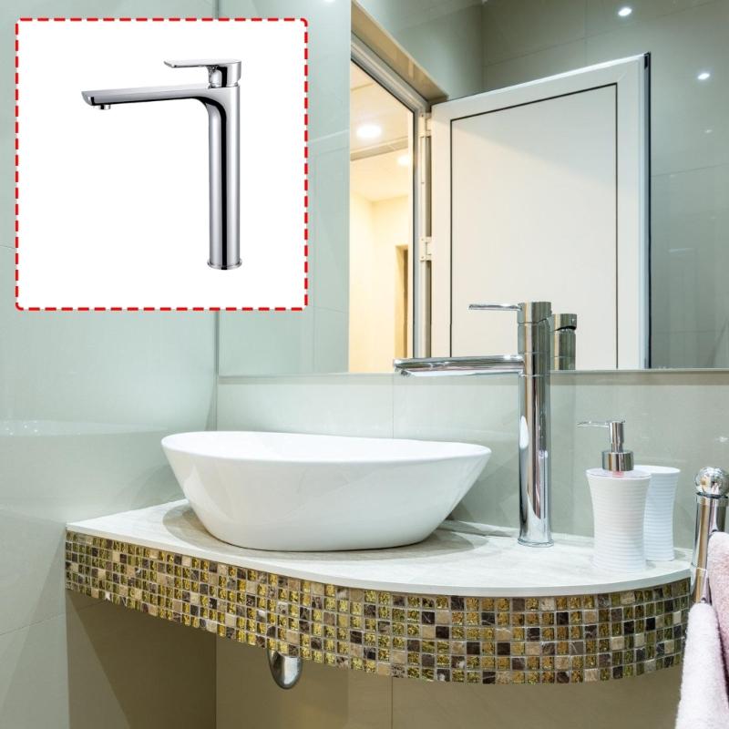 Simple Single Hole Bathroom Sink Faucet Durable Stainless Steel Easy To Install Quick Installation Water Saving