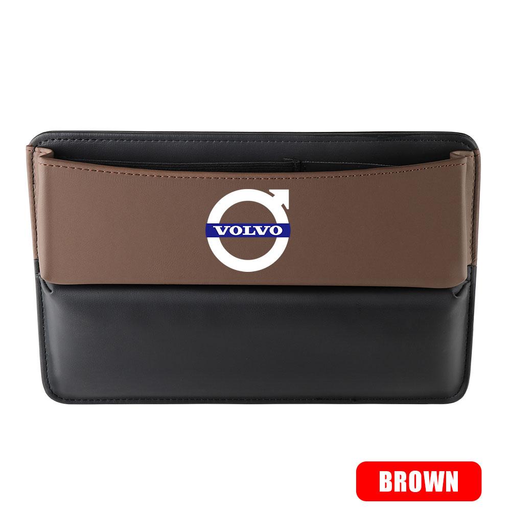 Leather Car Center Console Storage Box Auto Emblem Seat Gap Organizer Accessories For Volvo XC90 C30 T6 S60 C70 XC70 V70 S80 S40