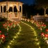 Solar Azalea Flower Stake Lights LED Waterproof Solar Powered Floral Garden Light for Outdoor Patio Yard Pathway Landscape Decor