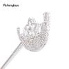 White Diamond Moon Star Alloy Fairy Wands Princess Wands for Kids Angel Wand for Party Costume Wedding Birthday Party 49cm