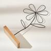 Nordic Iron Art Ginkgo Leaf Statue Sculpture with Wood Base Desktops Decorations Home Living Room Book Shelf Ornament