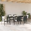 Garden Dining Set with Cushions 7 pcs Black Poly Rattan