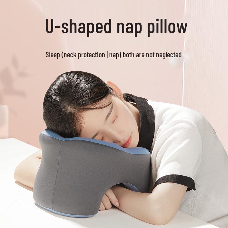 U-shaped Multi-functional Memory Foam Nap Pillow for Desk or Travel