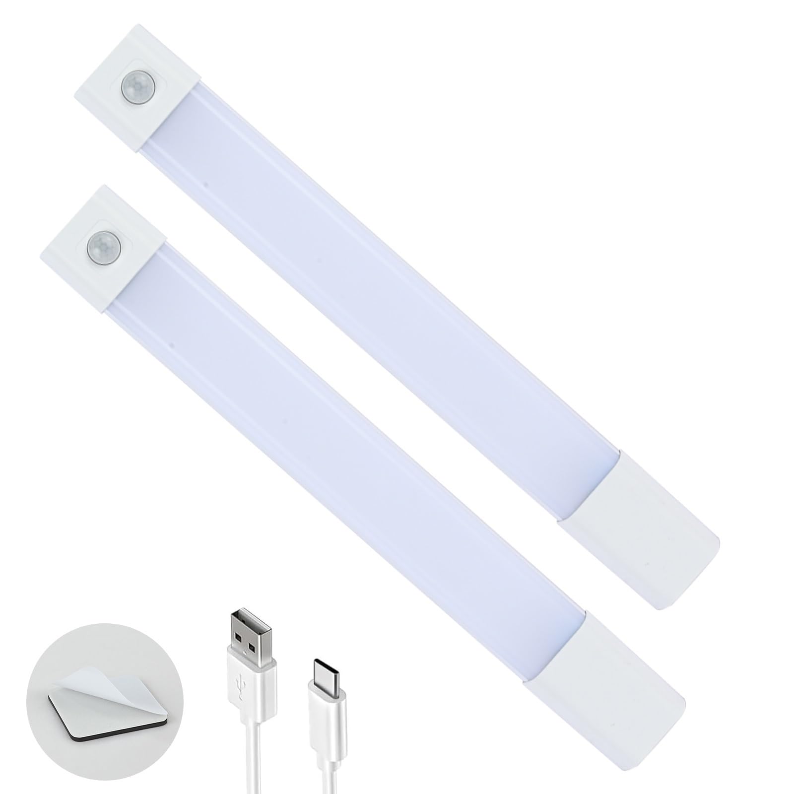 

Wataku Jinkan Teacher 20cm x Motion Indoor USB Automatic Stepless 3 Color Night Night Light Bulb Daylight Daylight Energy For Cabinet Kitchens Light, білий