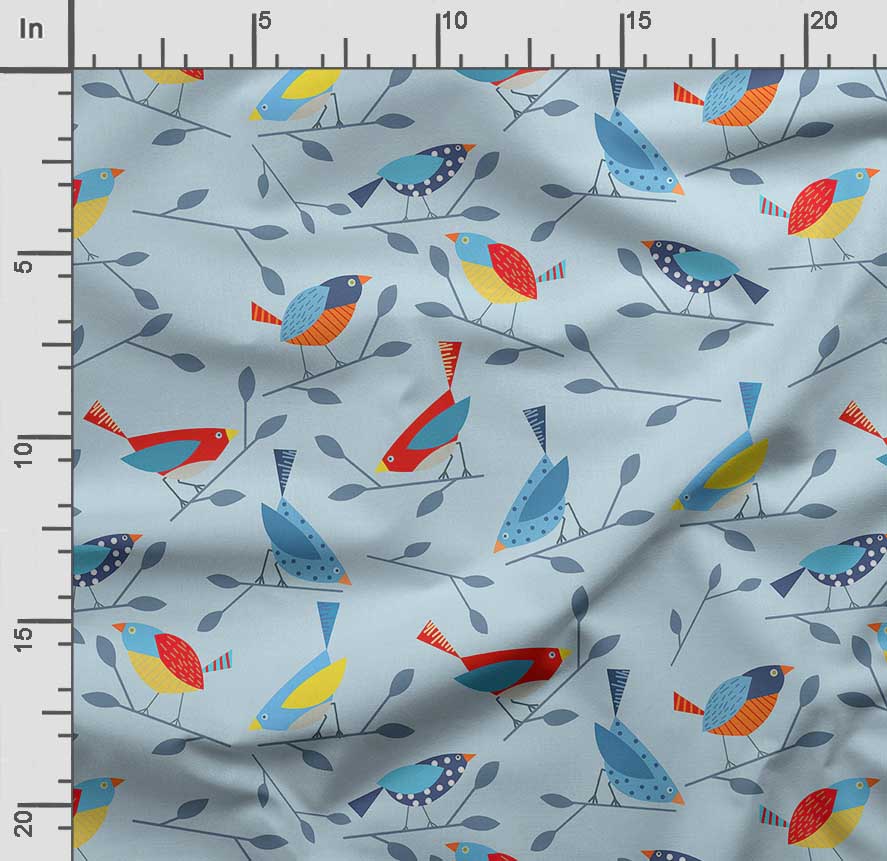 Soimoi Bird Print, Cotton Cambric, Quilting Fabric Sold by The Yard 42 Inch Wide, Medium Weight Cotton Fabric,