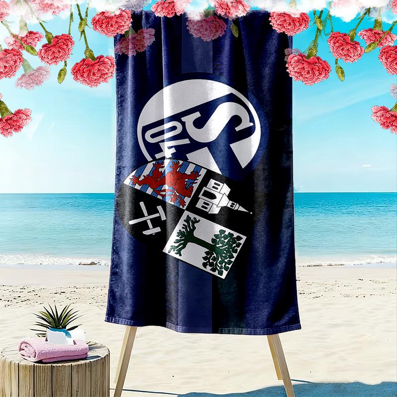 FC Schalke 04 Print Strandtuch, Großes Weiches Schnelltrocknendes Handtuch für Strand Camping Schwimmen