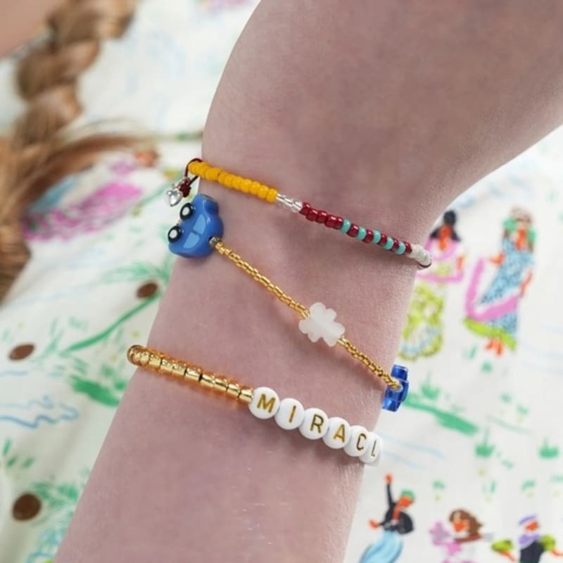BONBEAU Unique and fun charms gold beads Bracelet Color motif charm gold bead bracelet (band type, ring type)