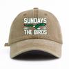 Pc THE BIRDS Print Washed Baseball Cap for AdultsMinimalist Retro Style Casual Soft Adjustable Dad HatPerfect As Gift