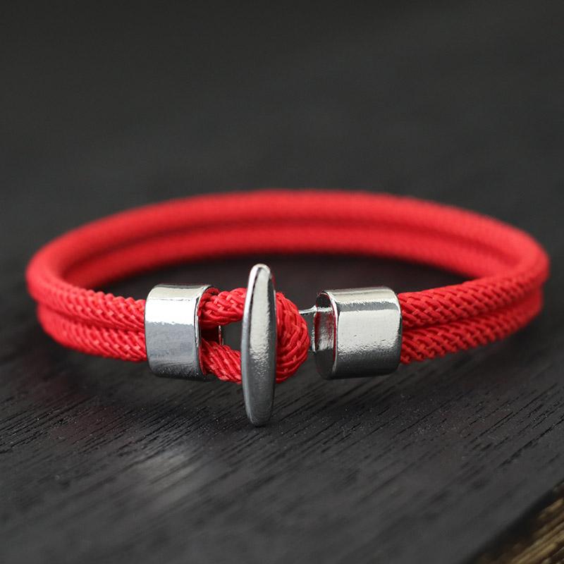 

Noter Rope Bracelet Homme Viking Pirate Braclet Outdoor Survival Braslet Camping Accessories Pulsera Hombre Men Cord Brazalete M 19.5cm 7.7Inch красный