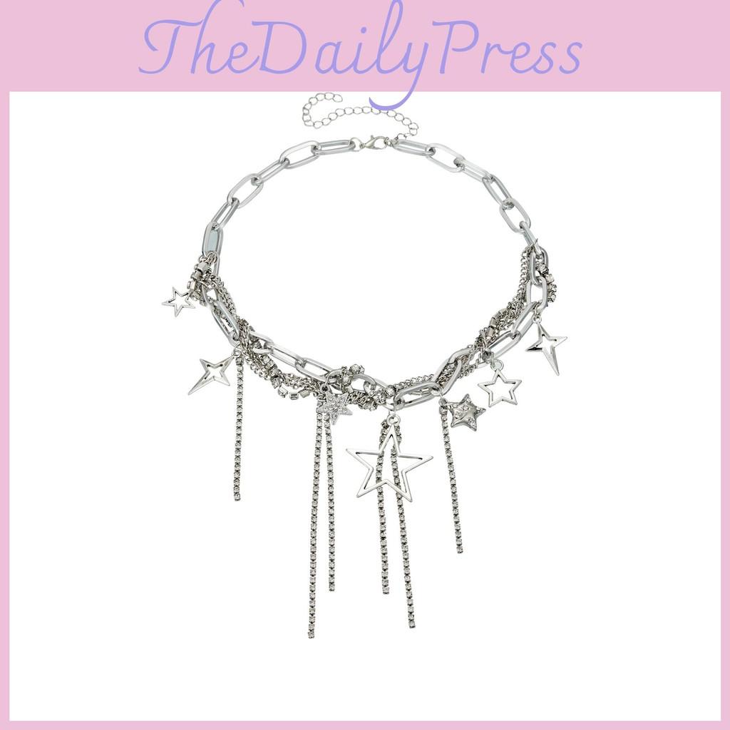 And Heart Fashionable Star Shaped Necklace For Women Shimmering Rhinestone Charm