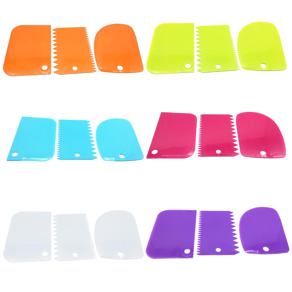 3 Stücke Gerade Bogen Zahnform Creme Brotschneider Kuchen Pastöse Schaber Backwerkzeuge