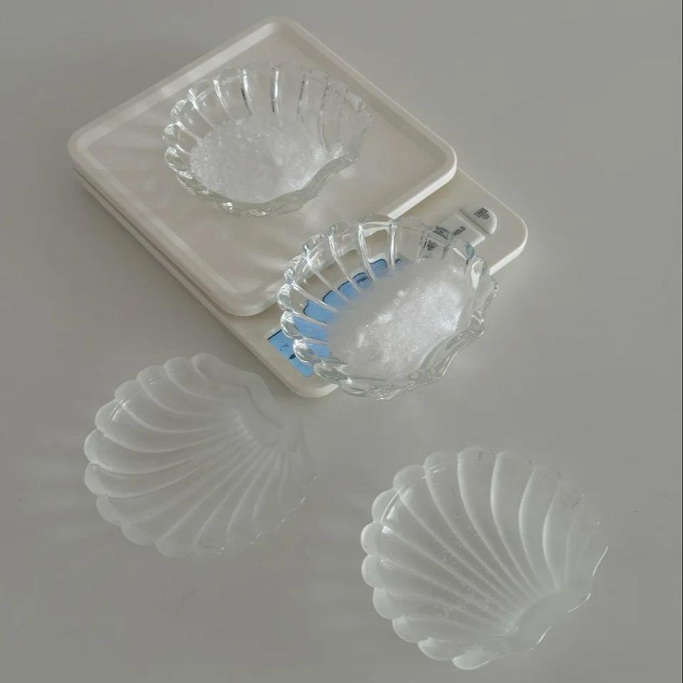 Glass Shell Glass Dish Mini Dish Cheese  Dessert Cakes Plate Jewelry Storage Tray  Simple New Style Plate