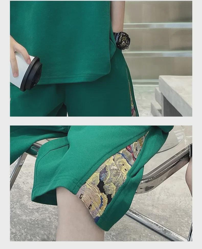 2024 Boys' Cartoon Summer Streetwear Two-Piece Suit - Cool, Trendy Clothing for Medium and Large Children