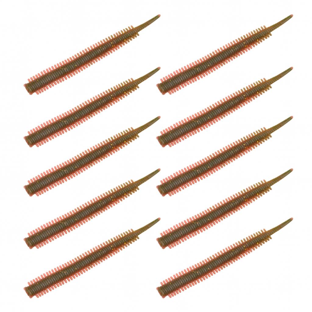 10Pcs Simulation Sand Silkworm Fishing Lure - TPR Soft Bait with Shrimp Fish Scent Stretchable Soft Tear-Resistant