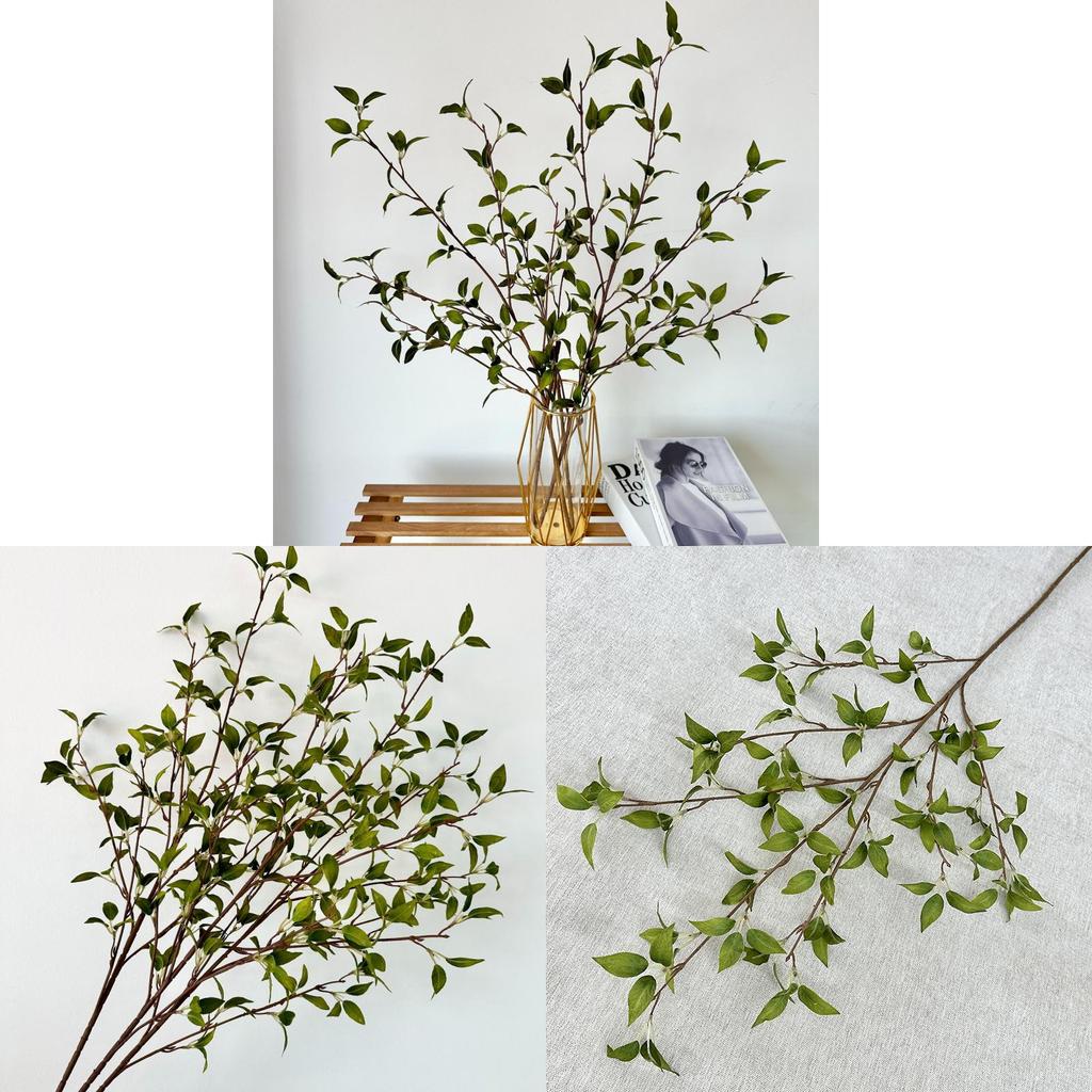 Artificial Leaf Branch For Wedding Decor And Photography Props With Silk Fabric Material