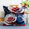 Independence Day Cushion Cover Washable Linen Comfort Soft  for Sofa Bed Cozy Home Room Decor