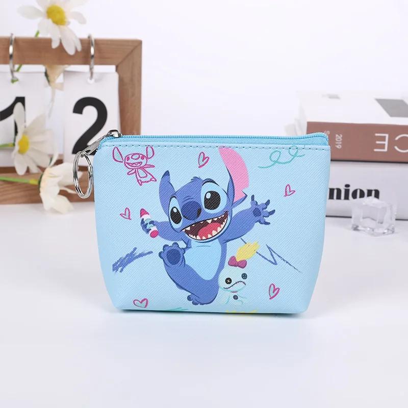 Disney Stitch Cute Creative Coin Purse Student Mini Bag Portable Card Holder Cartoon Key Storage Bag Womens Wallet As Birthday Gift