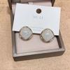 Retro Square Stud Earring for Women Korean Simple Enamel Geometry Temperament Jewelry Girlfriend Gift