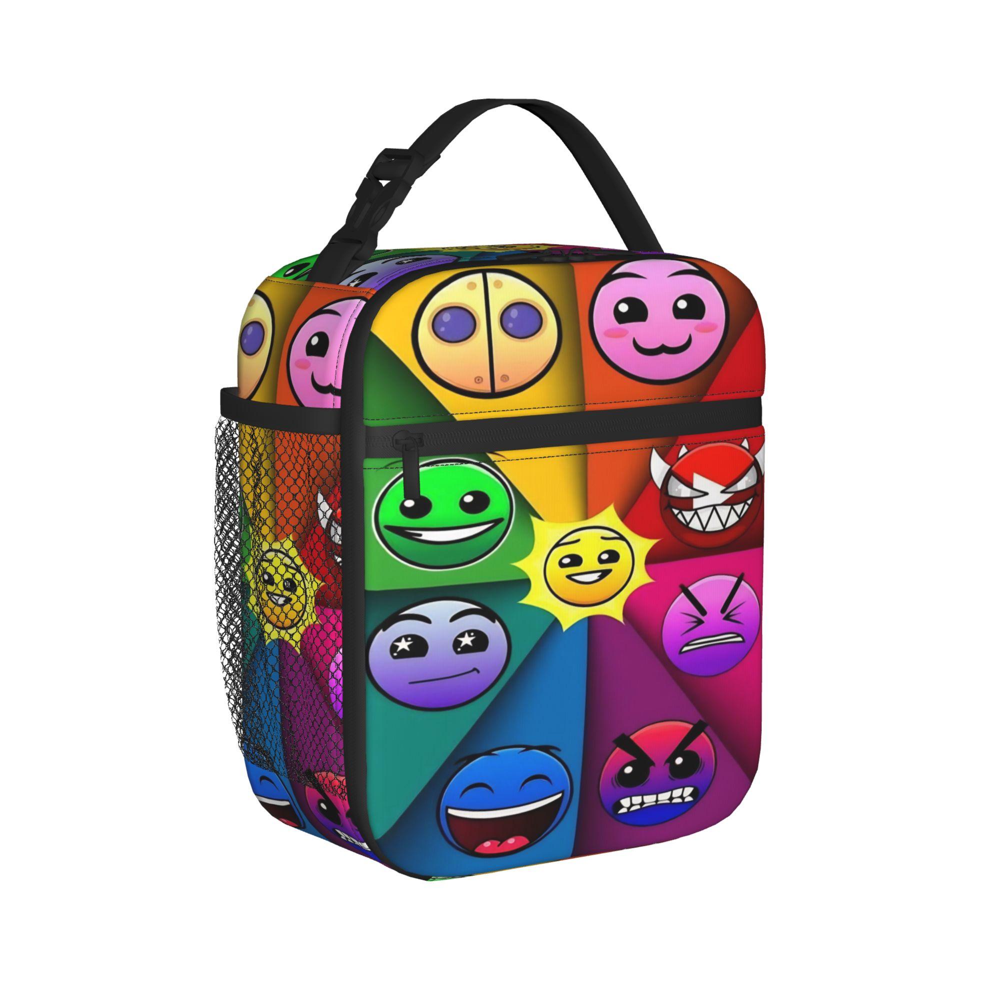 Geïsoleerde Lunchtas Geometrie Kubus spel Merchandise Lunch Voedseldoos Harajuku Thermische Koeler Bento Box Voor School Option 1