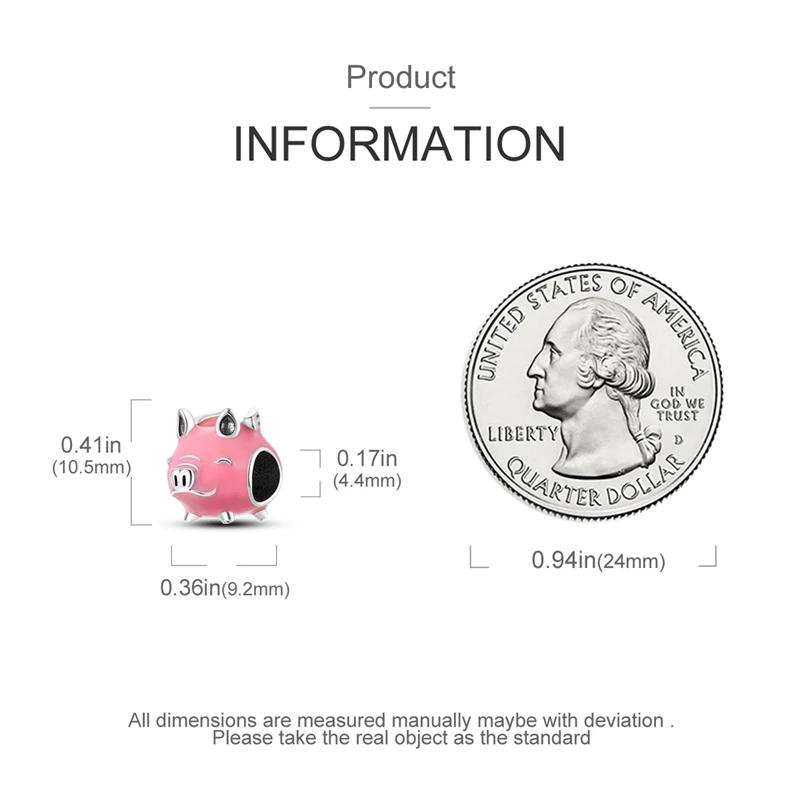 Charm Bead Charms copper Flying Celestial Little Pink Pig Bead Charms Compatible With Charm Bead Charms Plata Authentic Bracelets Bead Charms Women Je
