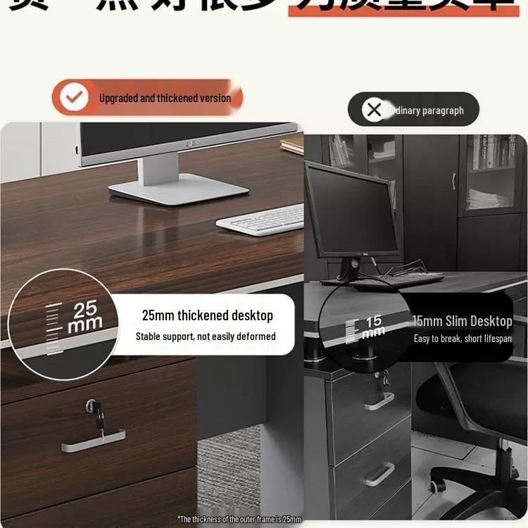 Modern Office Desk & Chair Set: Boss/Employee Workstation for Home, Bedroom, or Study.