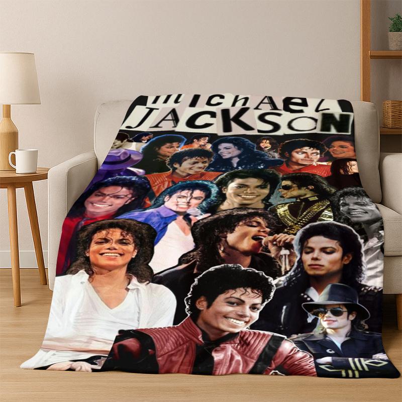 MJ Michael Jackson King of Pop Star Flannel Blanket Soft Warm Blanket Throw Blanket for Bedroom Living Room Bed Travel Picnic