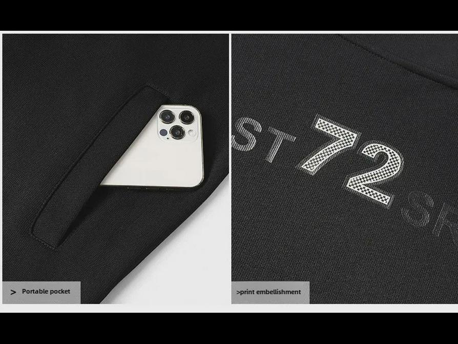 Costum sport casual din două piese pentru bărbați, cu cardigan și jachetă în dungi, toamnă