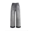 Cold Gray Nine-point Wide-leg Jeans for Women In Summer New Loose Slim Pants Small Straight Pants