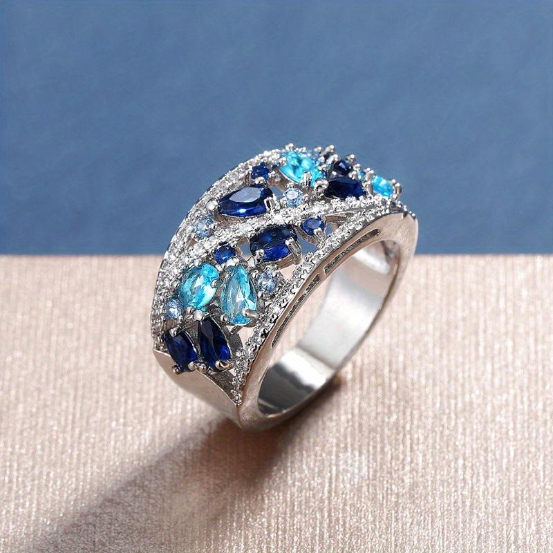 Yun Miao Luxury Zircon Water Drop Women's Ring