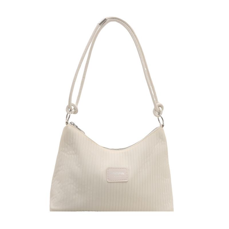 Slack Pleated Striped Shoulder Bag Women's Large-capacity New Casual Messenger Bag Class Tote Bag