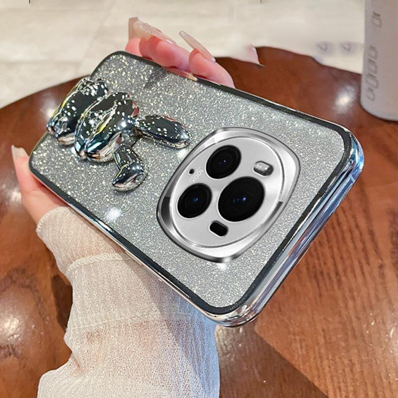 For Honor Magic6 Pro 5G Case PC+TPU Glitter Rabbit Kickstand Phone Cover