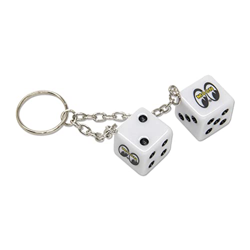 MOONEYES MOON Twin Dice Keyring MKR187 WH White Stylish American Miscellaneous Goods
